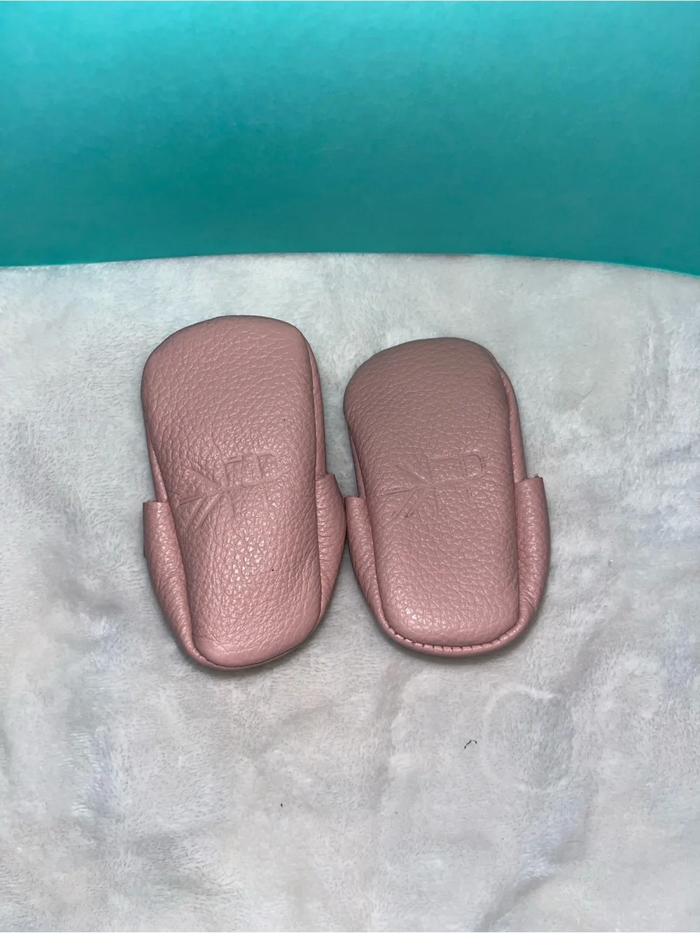 Freshly Picked Baby Moccasins in Dusty Rose with Knotted Bow
